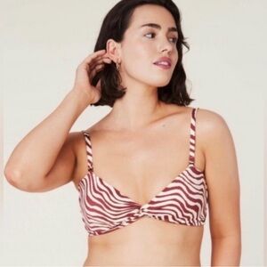 Zebra Print Twist Bikini Top
